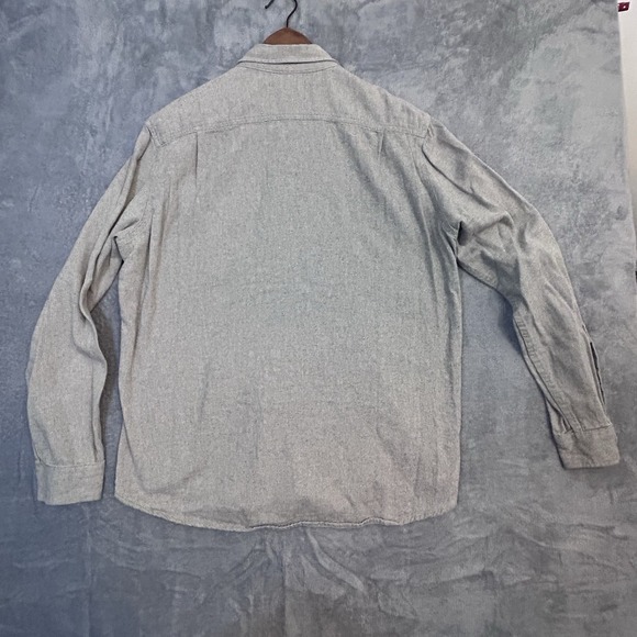 National Outfitters Men's L Gray Herringbone Button Up Flannel Shirt Cotton - Picture 4 of 7